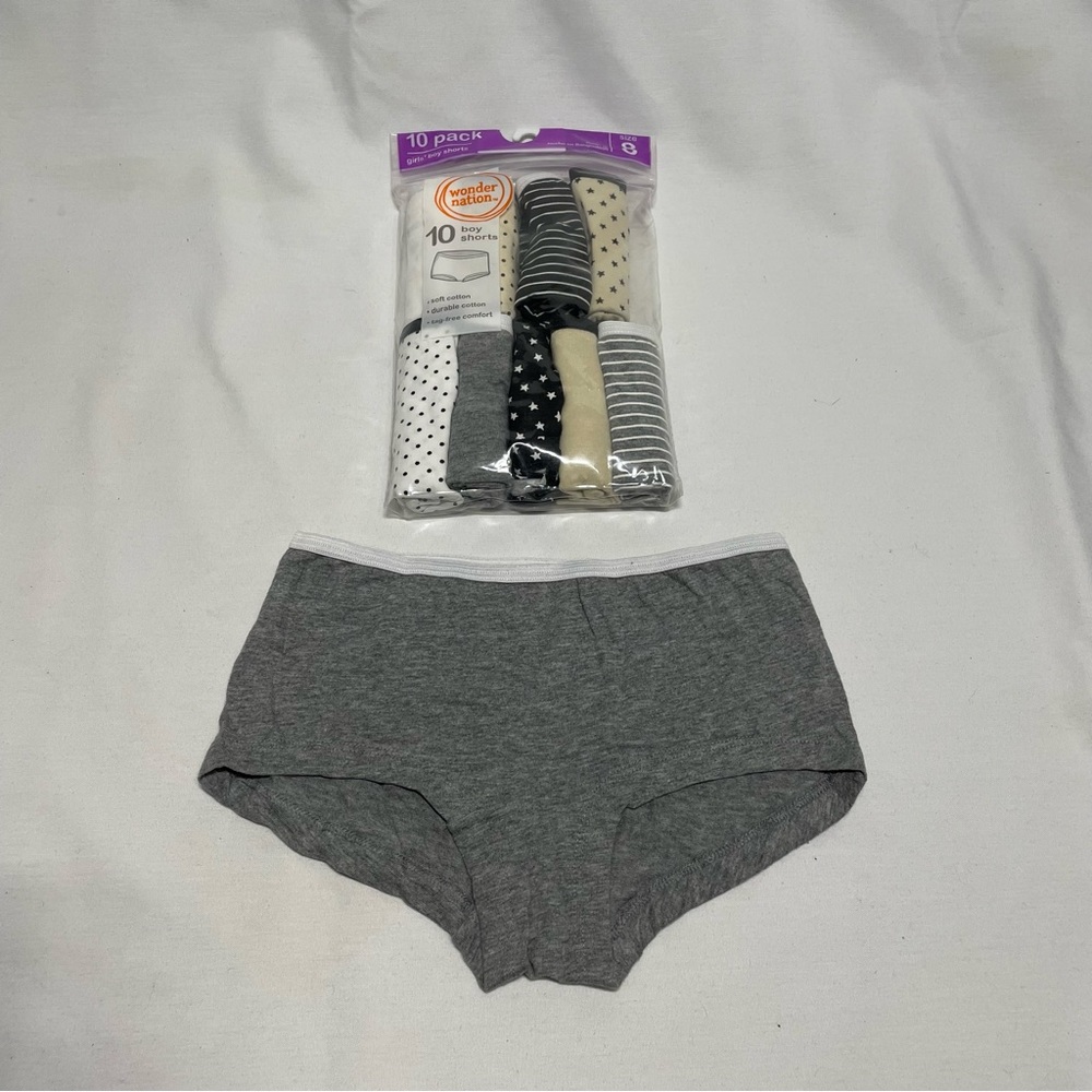 10 pack girls boys short undergarment by wondernation size 8